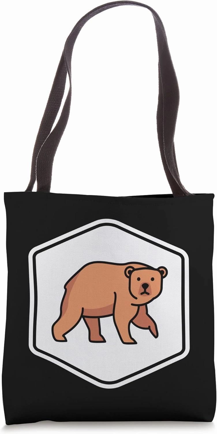 Bear - Brown Grizzly Cute Funny Animal Zoo Zoologist Tote Bag