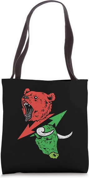Bear And Bull Bearish Bullish Stocks Crypto Trading Trader Tote Bag