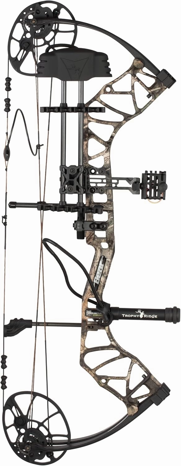 Bear Archery Legit Ready to Hunt Compound Bow Package for Adults & Youth, 14”- 30” Draw Length, 10-70 Lbs Draw Weight, Up to 315 FPS, Made in USA, Limited Life-Time Warranty