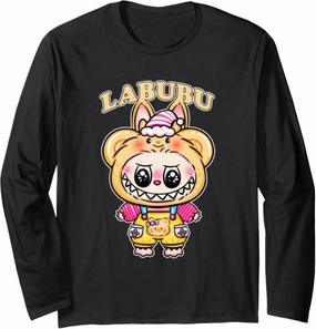 Bear Labubu Lover Cute Labubu The Monsters Christmas Girls Long Sleeve T-Shirt