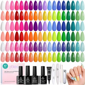 beetles Summer Gel Polish Set - 36 Colors Neon Gel Nail Polish Pink Red Green Blue Yellow Nail Polish with 4Pcs Base Top Coat Soak off Colorful Holidays Collection UV Gel Nail Art Gifts for Women