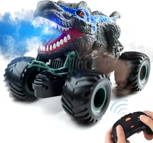 Bennol 2.4GHz Dinosaur Remote Control Car Toys for Kids Boys 4-7 5-7 8-12, RC Dinosaur Car Toys with Light, Sound, Spray, Indoor Outdoor Toys Gifts for 3 4 5 6 Year Old Boys, RC Car Toys for Boys