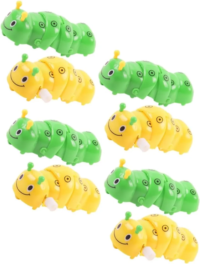 BESPORTBLE 8Pcs Cartoon Clockwork Caterpillar Wind Up Playthings for Fun Educational Enhances Coordination Skills Parent Interaction for Parties Decor