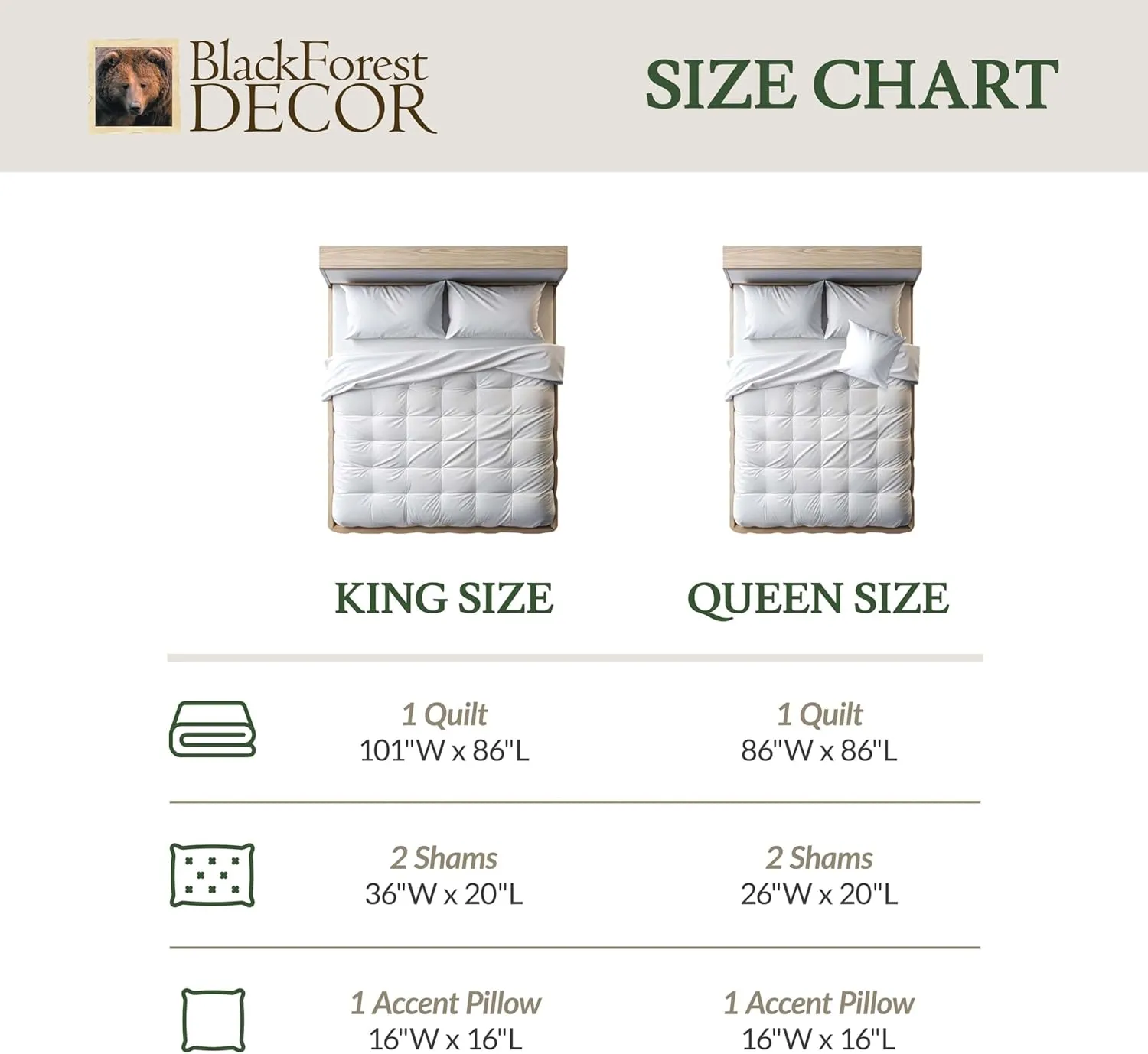 Black Forest Décor Rustic Queen Size Comforter Set – Cabin Theme Bedding with Bear and Wildlife Prints, Cozy and Warm Country Lodge Quilt