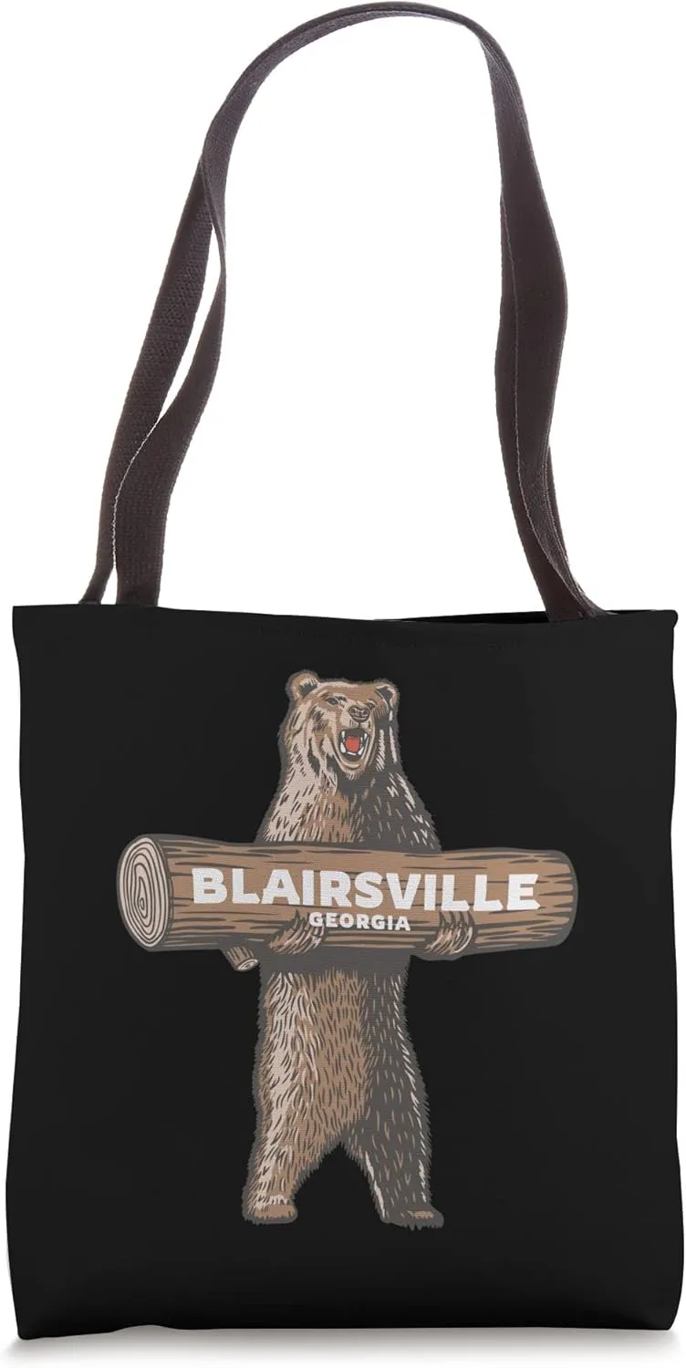 Blairsville Georgia Growling Bear Vacation Souvenir Tote Bag