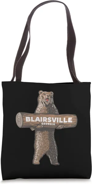 Blairsville Georgia Growling Bear Vacation Souvenir Tote Bag