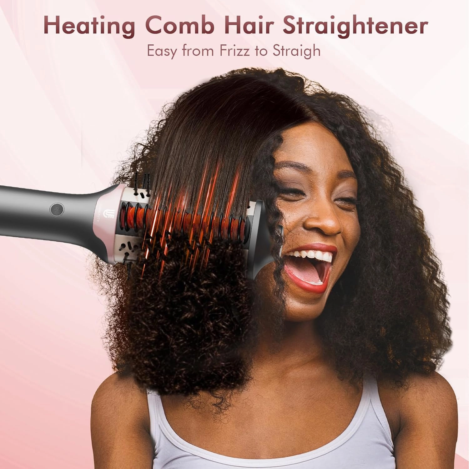 Blow Dryer Brush Hair Straightener | High-Speed 2-in-1 Hair Styler One Step Hot Air Brush Hair Dryer Volumizer with Straightening Brush Comb for Silky Smooth 110000 RPM Black