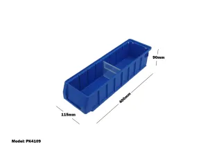 BLUE PLASTIC STACKABLE SPACE SAVING STORAGE BIN PK4109