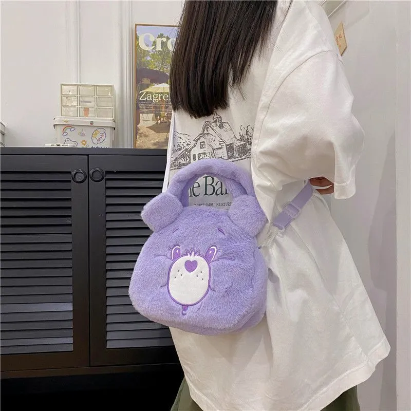 Blue Plush Bear Crossbody Bag BackPack