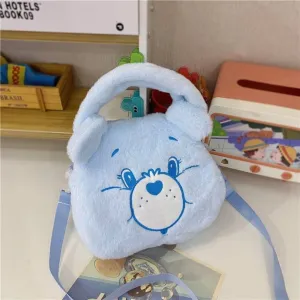 Blue Plush Bear Crossbody Bag BackPack
