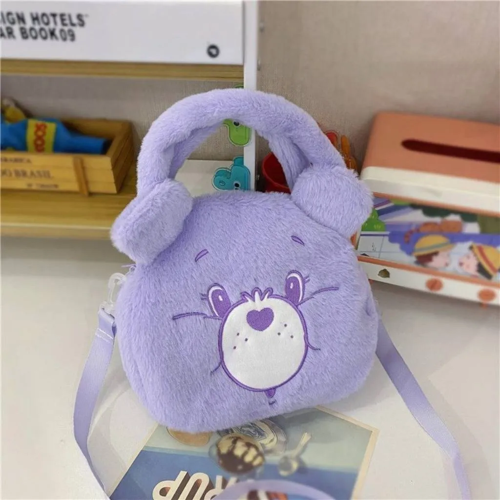 Blue Plush Bear Crossbody Bag BackPack