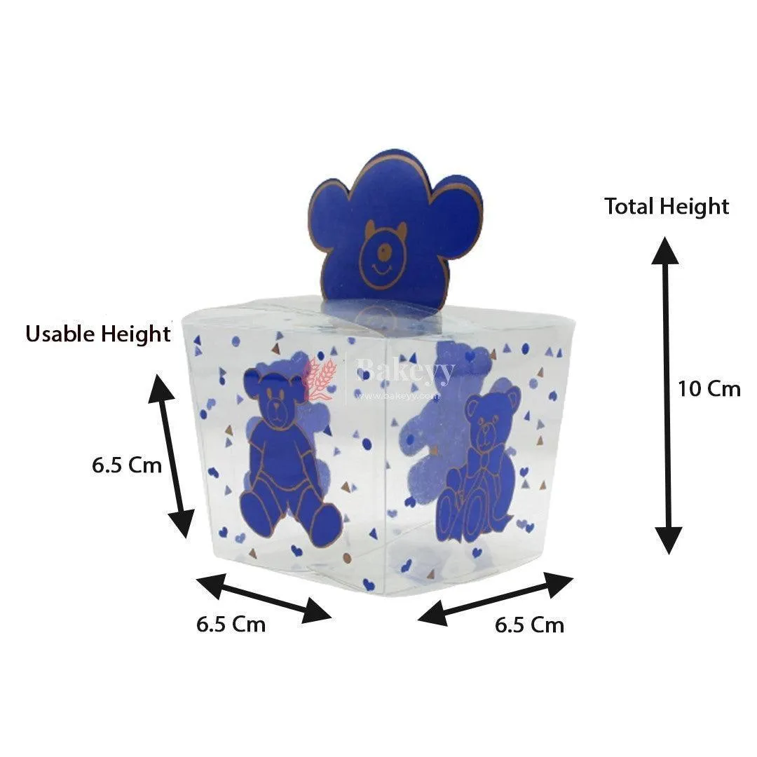 Blue Teddy Bear Celebration Gift Boxes | PVC Chocolate Box | Gift Box | Goodie Box | Mita - 340A01 | Pack of 10