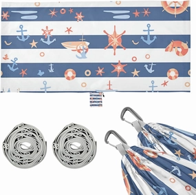 Blue Sea Ocean Stripe Hammocks for Camping with Tree Straps Hanging Hammock for Outside Patio Backyard Poolside