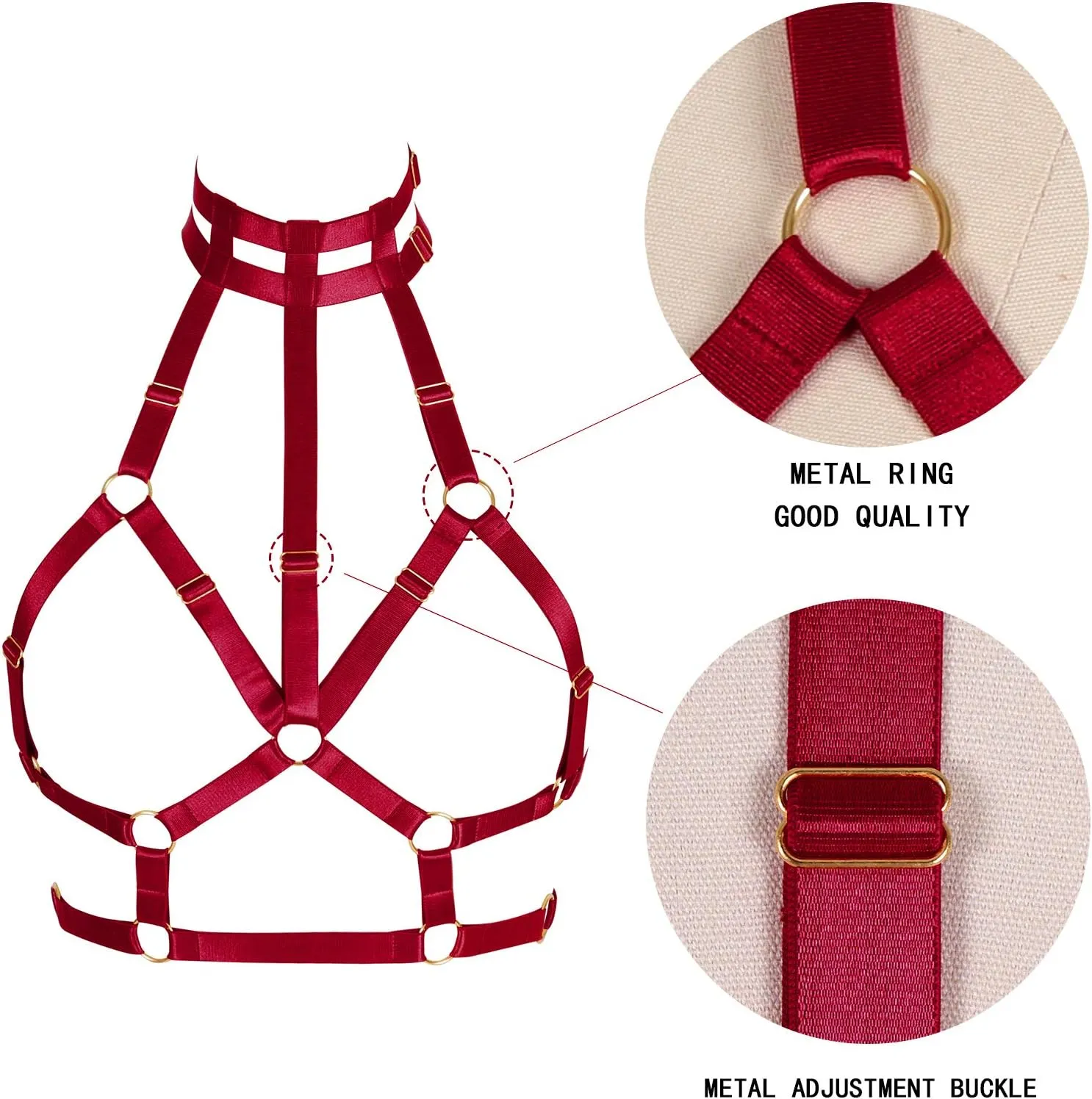 Body Harness for Women Bra Lingerie cage Punk Plus Size Chest Strap Belts Halloween Festival Rave Photography Dance