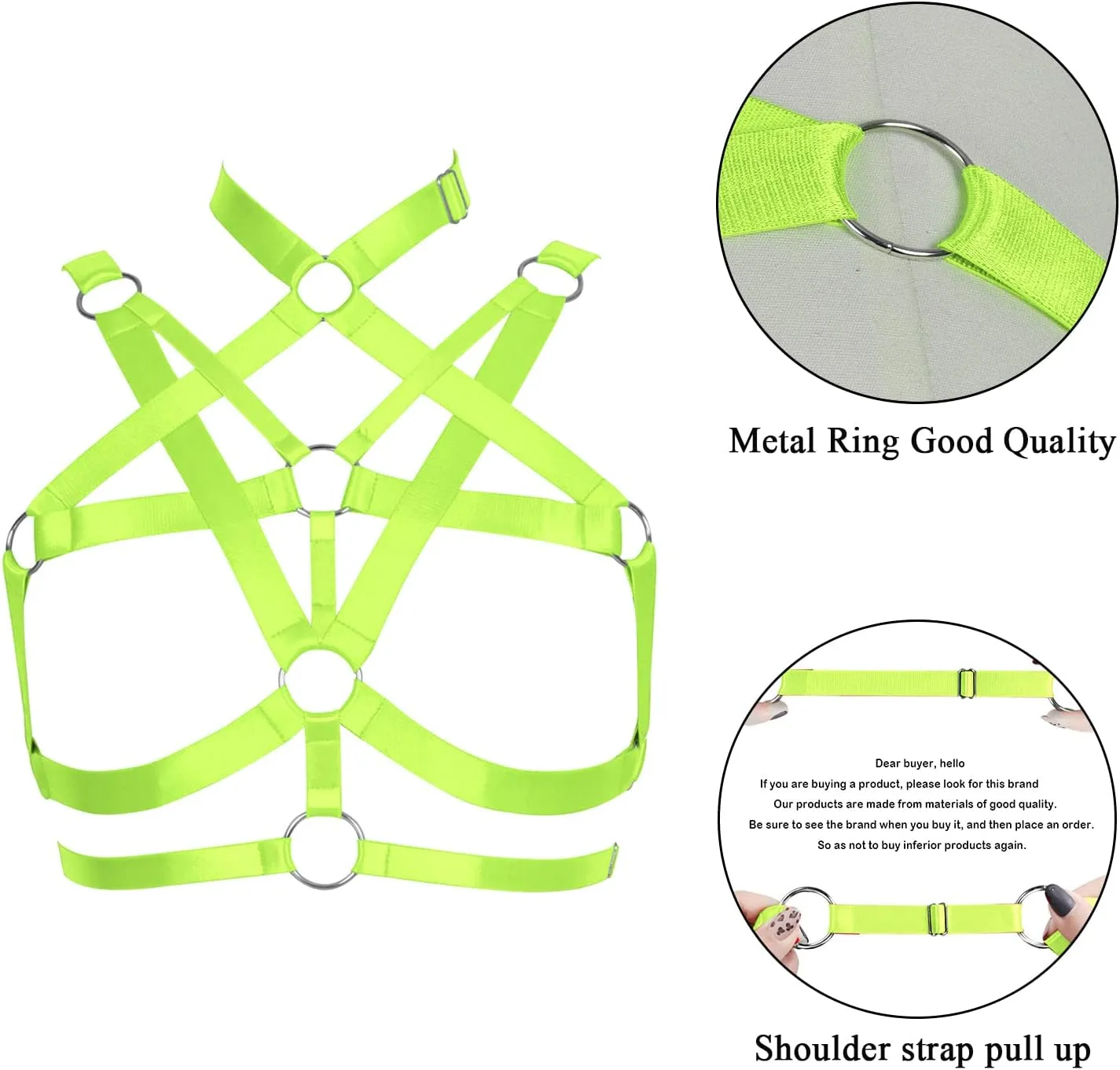 Body Harness for Women Bra Lingerie cage Top Punk Plus Size Chest Strap Belts Halloween Festival Rave Photography Dance