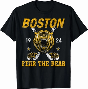 Boston Ice Hockey Fear the Bear Team Vintage T-Shirt
