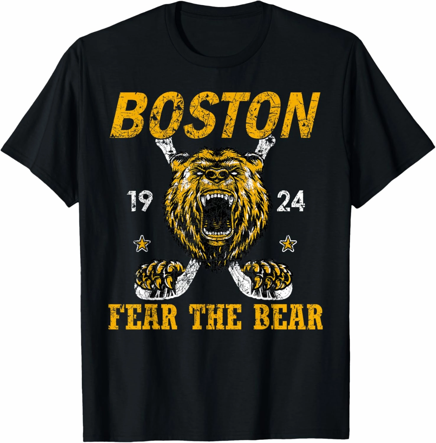 Boston Ice Hockey Fear the Bear Team Vintage T-Shirt