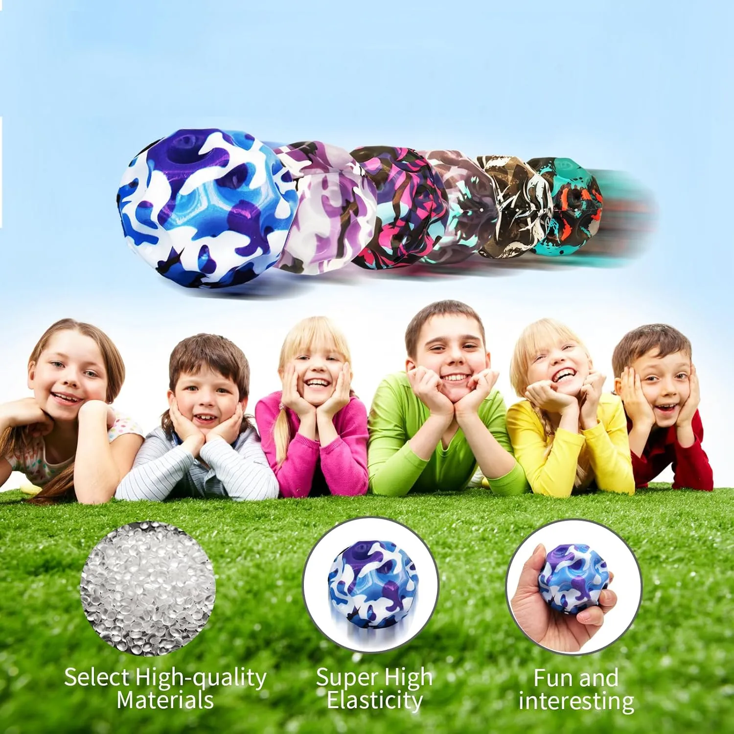 Bouncy Ball, Colorful Big Super Bouncy Astro Balls, Extreme High Bouncing Balls for Kids,Fun Kids Lightweight Foam Jump Balls for Outside, Improve Hand Eye Coordination Ability (12 Pack)