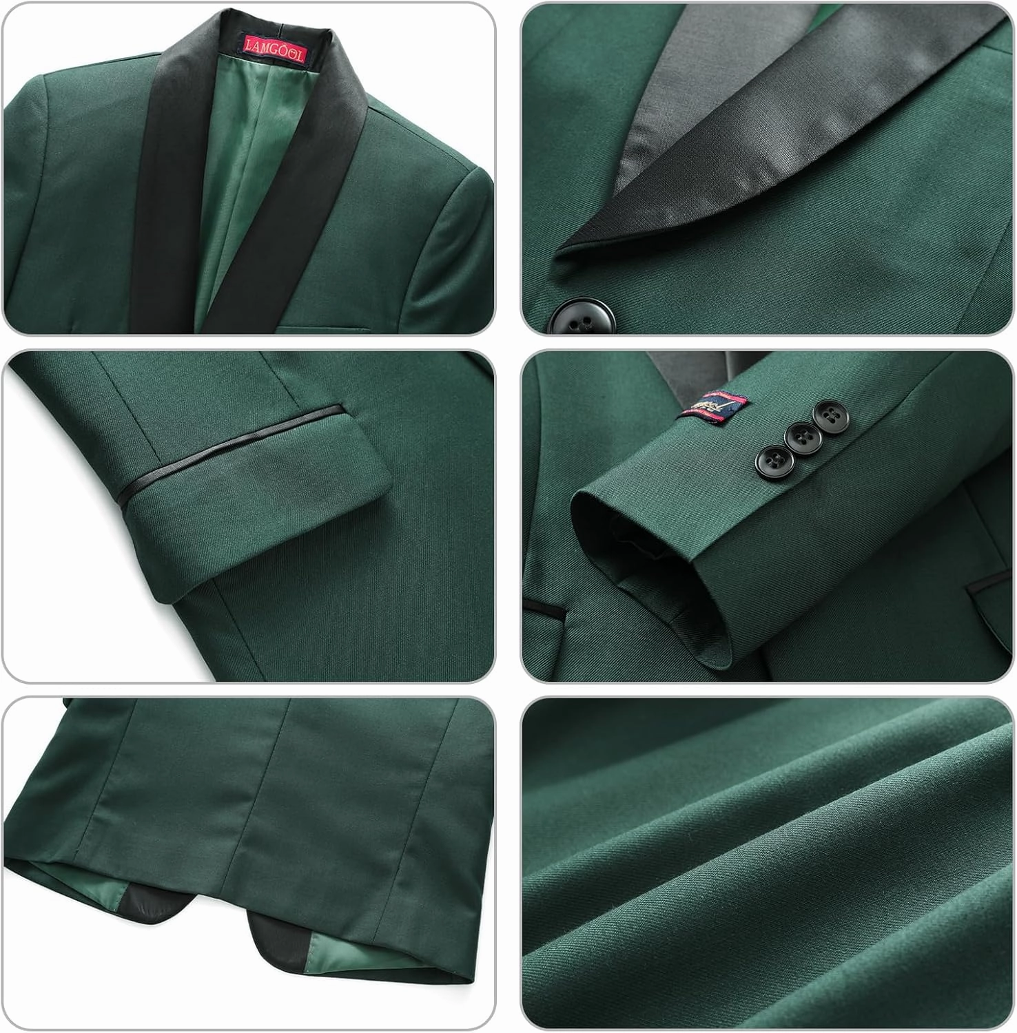 Boy Suits 3 Piece Slim Fit Formal Suit Set with Tuxedo Jacket Vest Pants for Kids Wedding Ring Bearer Party