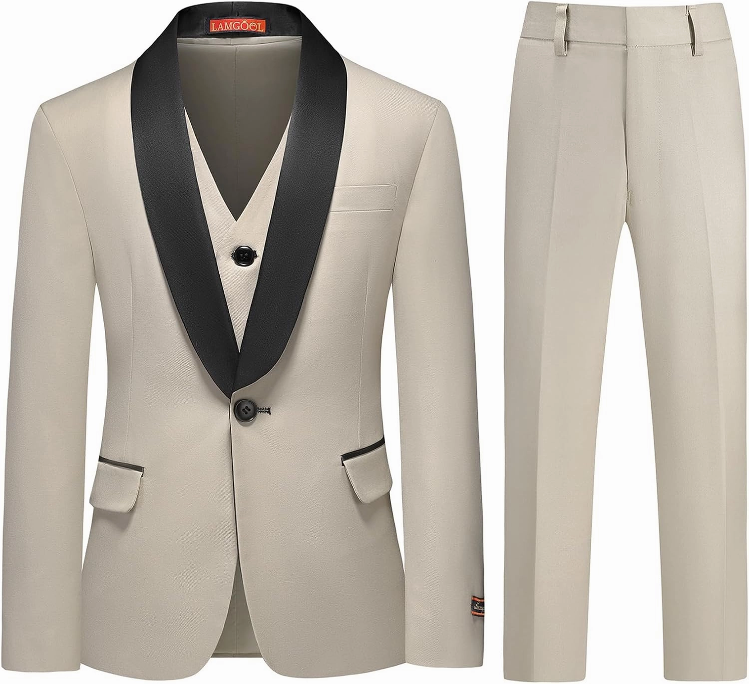 Boy Suits 3 Piece Slim Fit Formal Suit Set with Tuxedo Jacket Vest Pants for Kids Wedding Ring Bearer Party