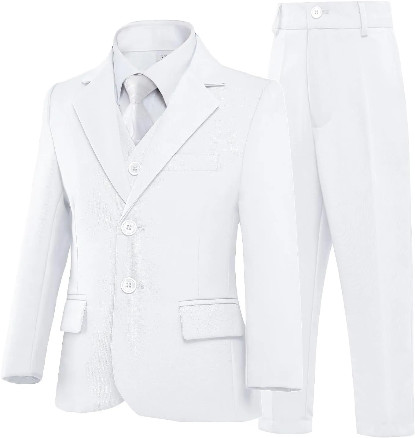 Boys’ Formal Suit 5 Piece Set, Toddler Tuxedos for Wedding, Suits for Teens Boy Dress School Clothes