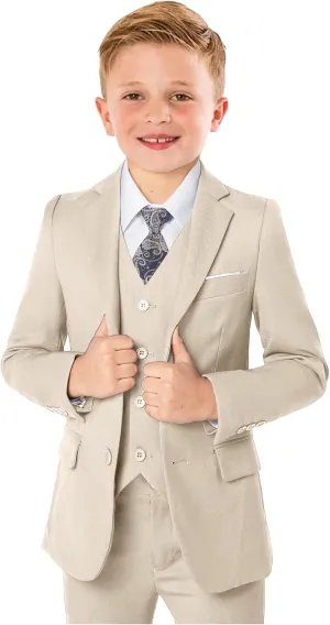 Boys’ Formal Suit 5 Piece Set, Toddler Tuxedos for Wedding, Suits for Teens Boy Dress School Clothes
