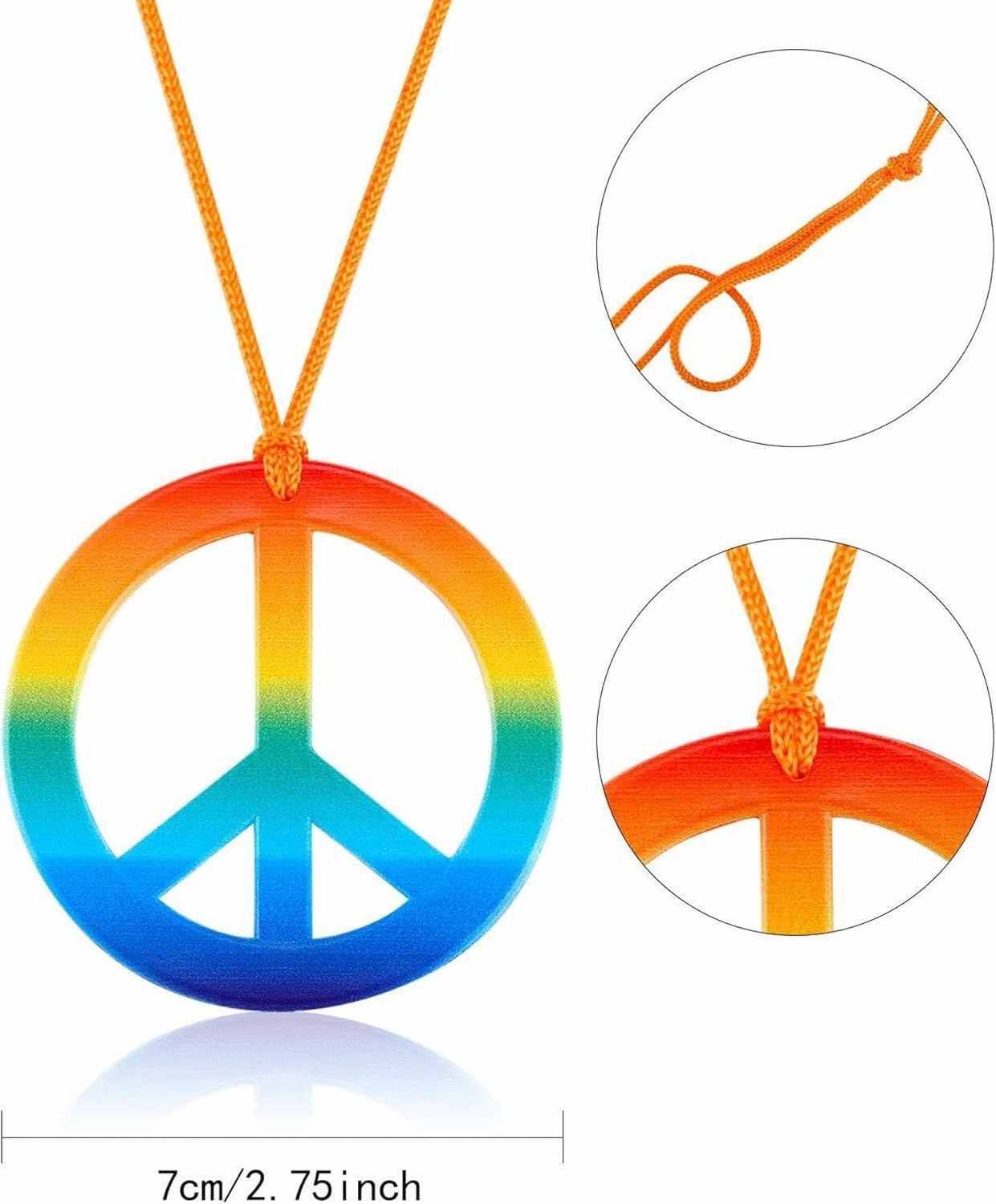 Boys 4 Pcs Hippie Costume Accessories Set 60s 70s Colorful Kids Fun Tie Dye T-Shirt for Theme Party