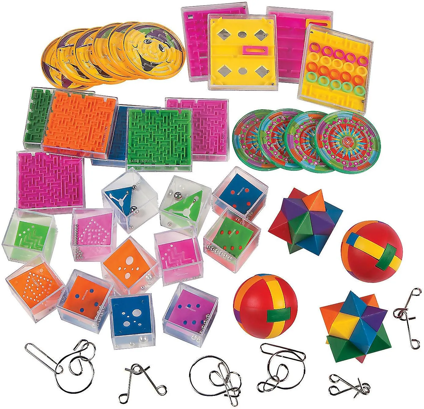 Brain Teaser Games Assortment Kit - Bulk 50 Piece Set - Goodie Bags, Party Favor, Handouts, Easter and Stocking Stuffers for Girls and Boys 8-12