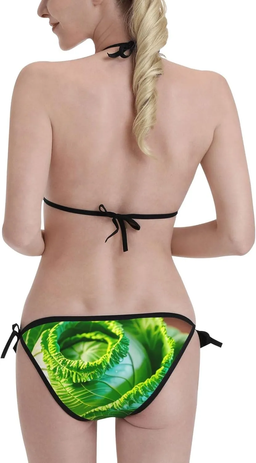Bright Cabbage Womens Swimsuits Bikini Sets for Beach Vacations Bathing Suits Swim