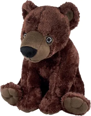 Brown Bear from Deluxebase. 8-inch Sustainable Plush Animal from Recycled Materials, Eco-Friendly Soft Stuffed Toy, Child-Safe Gift with Embroidered Eyes.