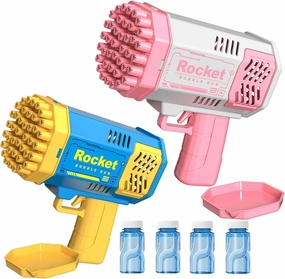 Bubble Gun for Kids, 2 Pack Bubble Machine for Kids with Bubble Solution, Toys for 3-8 Year Old Boys Girls, Gifts for 3 5 6 7 Year Old Boys and Girls