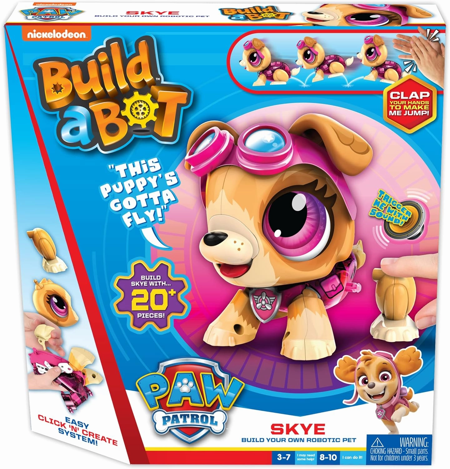 Build-a-Bot: Paw Patrol - Skye | Build Your Own Interactive Paw Patrol Characters | Easy Click 'n' Create System | 20  Piece STEM Robot Kit for Kids | for Ages 3 