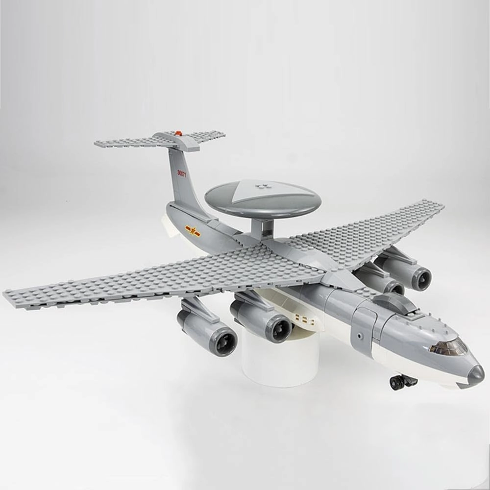 Building Block Early Warning Aircraft Military Fighter Air Force Building Bricks Set WW2 Military Airplanes Model Building Toys World War 2 Army Airplane Building Brick Toy Best Gifts for Kid