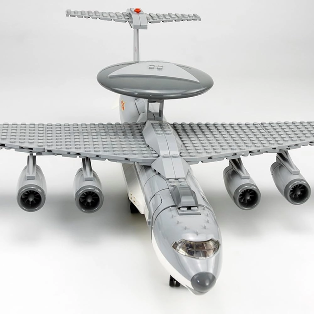 Building Block Early Warning Aircraft Military Fighter Air Force Building Bricks Set WW2 Military Airplanes Model Building Toys World War 2 Army Airplane Building Brick Toy Best Gifts for Kid