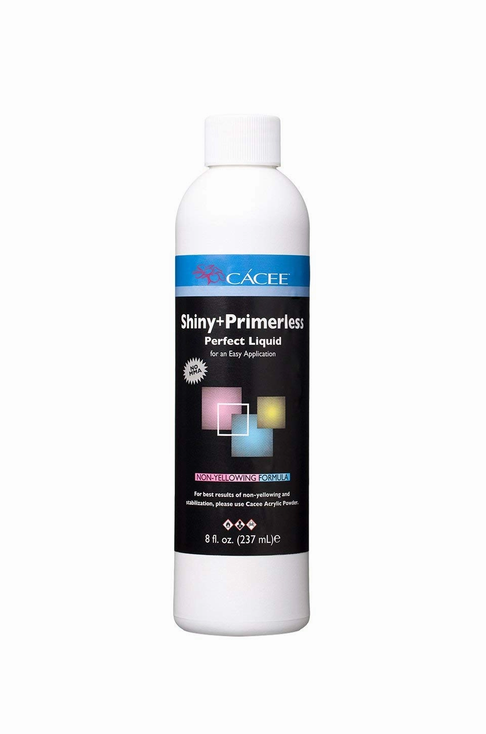 Cacee Shiny   Primerless Acrylic Nail Monomer Liquid 8 oz - Smooth, No Primer Needed, Non-Yellowing Formula, Compatible with Acrylic Nail Powder Set and Brush, Made in USA