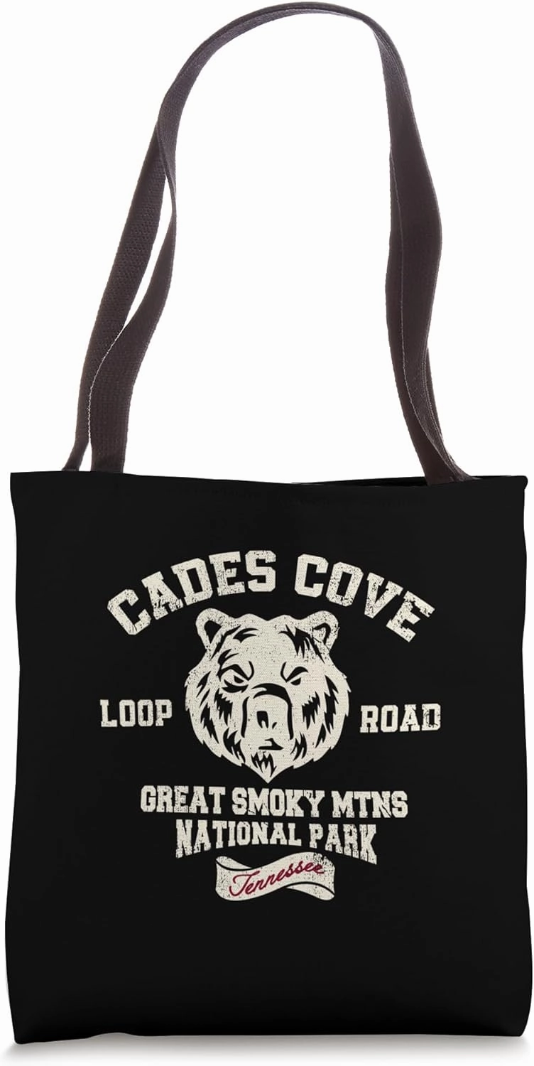 Cades Cove Loop Road Great Smoky Mountain Bear Varsity Style Tote Bag