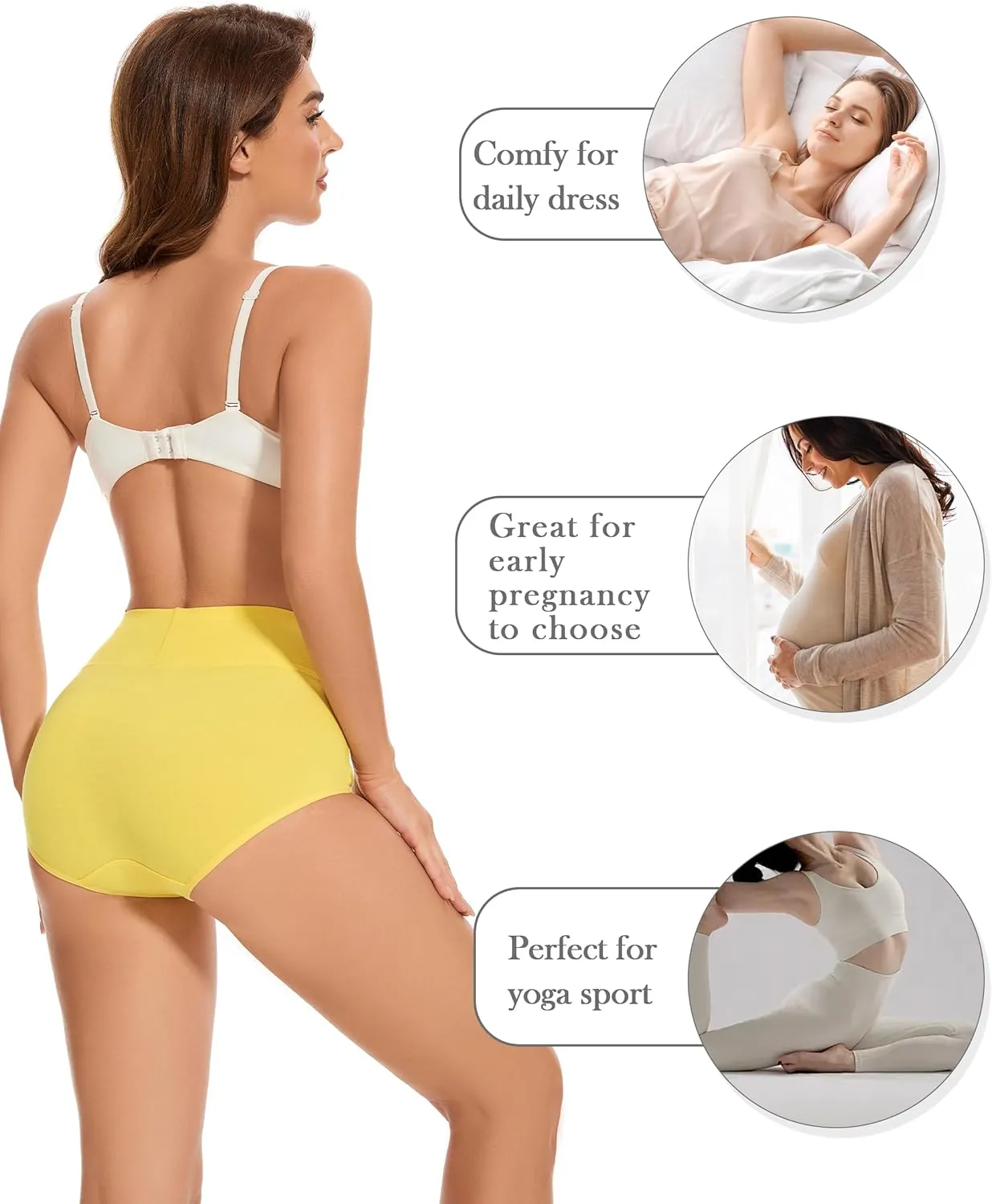 CAILECOTTON Womens Underwear Cotton Briefs Plus Size High Waisted Underwears Women Pack Cotton Panties for Women Pack