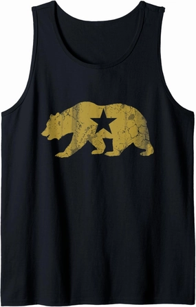 California Golden State Bear Vintage Distressed Graphic Tank Top
