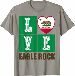 California Republic State Flag Heart Cali Love Eagle Rock T-Shirt