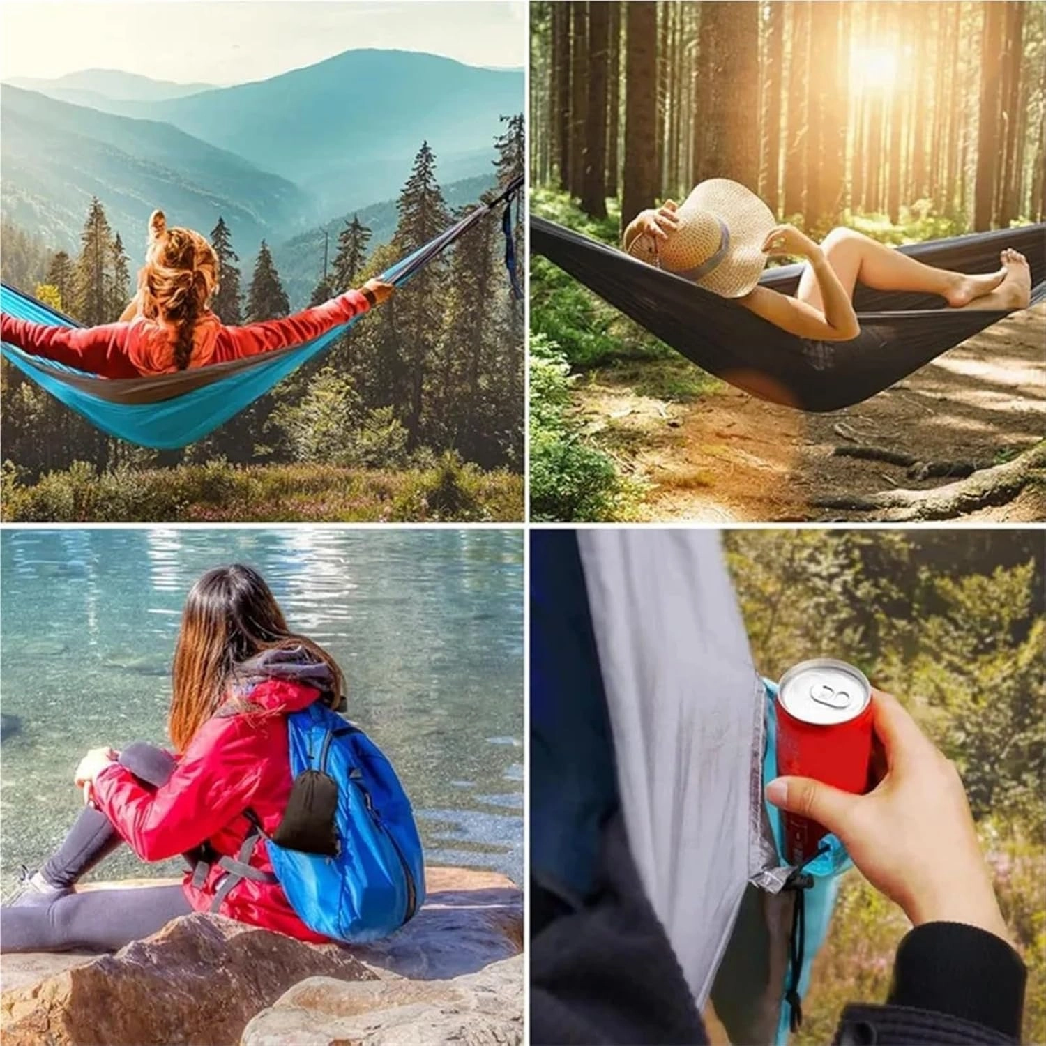 Camping Hammock Lightweight Double Hammock Portable Hammocks for Indoor Outdoor Hiking Camping Backpacking Travel Backyard Beach(Green)
