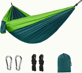 Camping Hammock Lightweight Double Hammock Portable Hammocks for Indoor Outdoor Hiking Camping Backpacking Travel Backyard Beach(Green)
