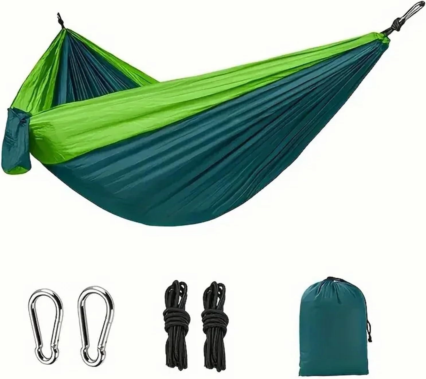 Camping Hammock Lightweight Double Hammock Portable Hammocks for Indoor Outdoor Hiking Camping Backpacking Travel Backyard Beach(Green)