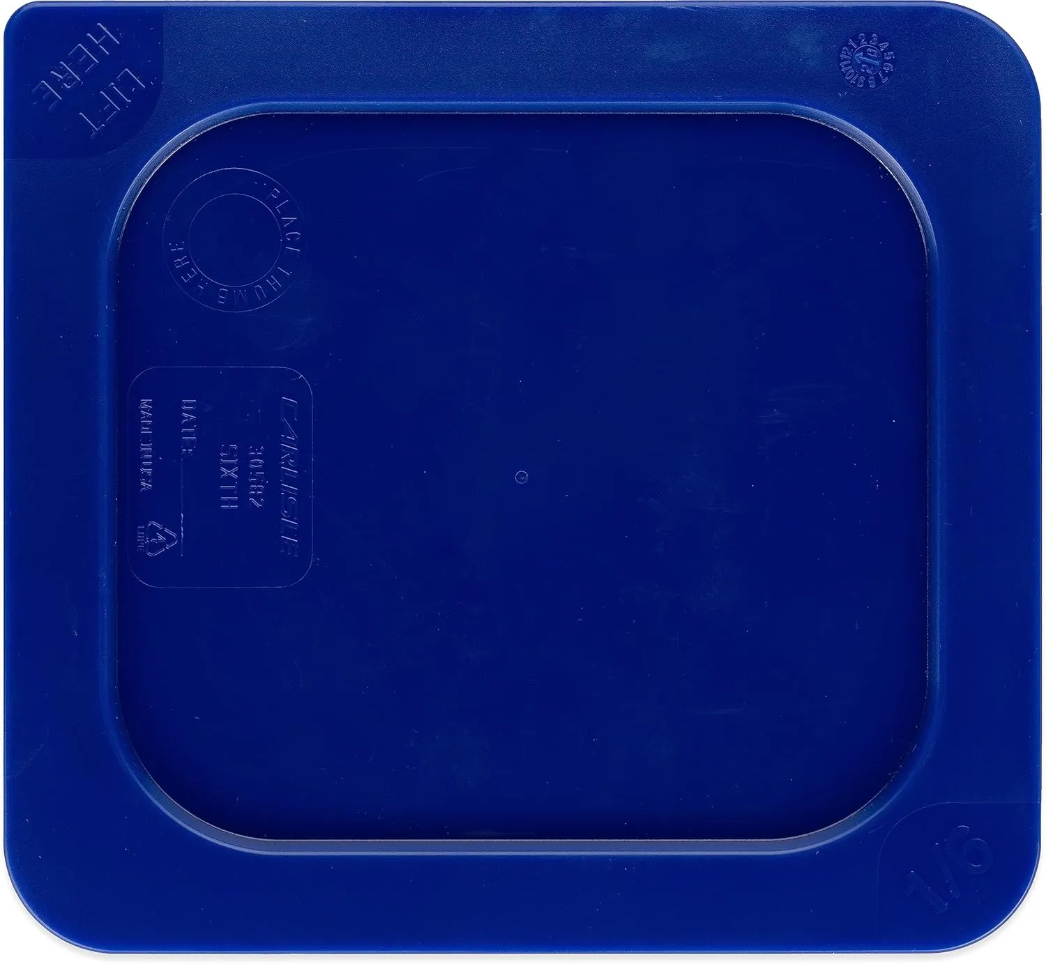 Carlisle FoodService Products Smart Lids Food Pan Lid for Storplus Pans for Kitchens, Restaurants, and Hotels, Polyethylene, 1/6 Size, Blue, (Pack of 6)