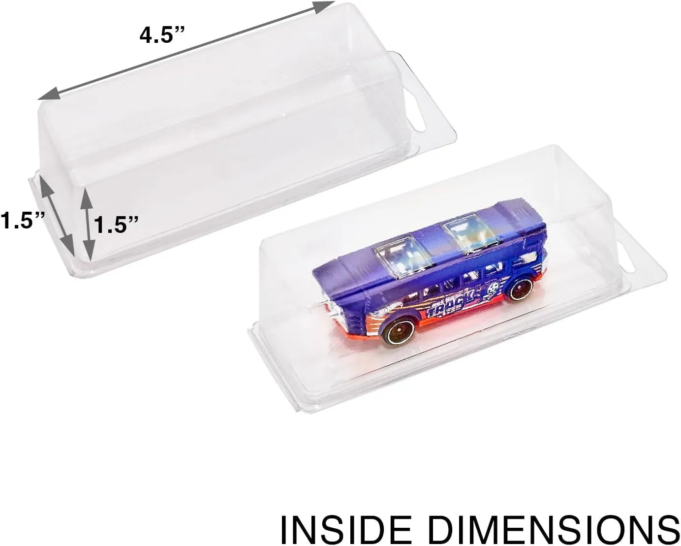 Case for Large Loose Hot Wheels and Matchbox Cars Clamshell Blister Case (25 Pack)