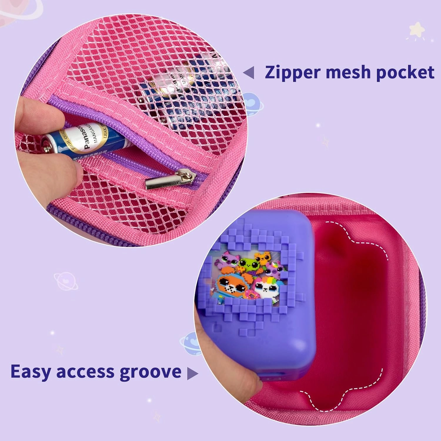 Case for Bitzee Interactive Toy Digital Pet and Case, Hard Carrying Holder for Virtual Electronic Pets React to Touch, Protective Container for AA Batteries and Other Accessories (Box Only)-Pink