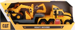 CAT Construction Toys, Heavy Mover, Semi Truck and Trailer with Construction Fleet Excavator, Lights and Sounds, Ages 3 and up
