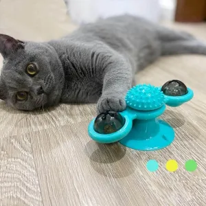 Cat Massage Windmill Toy - Interactive Rotatable Pet Plaything