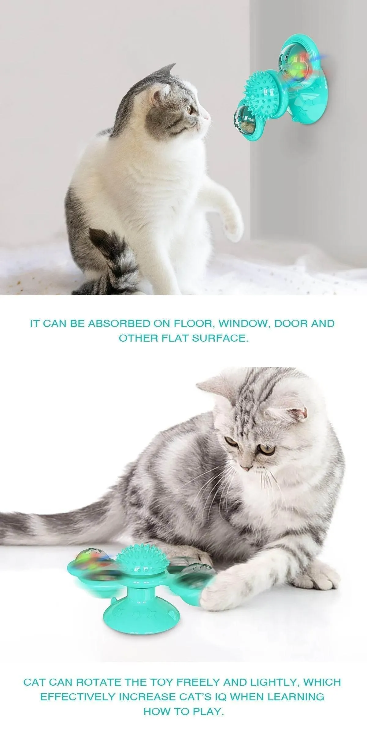 Cat Massage Windmill Toy - Interactive Rotatable Pet Plaything