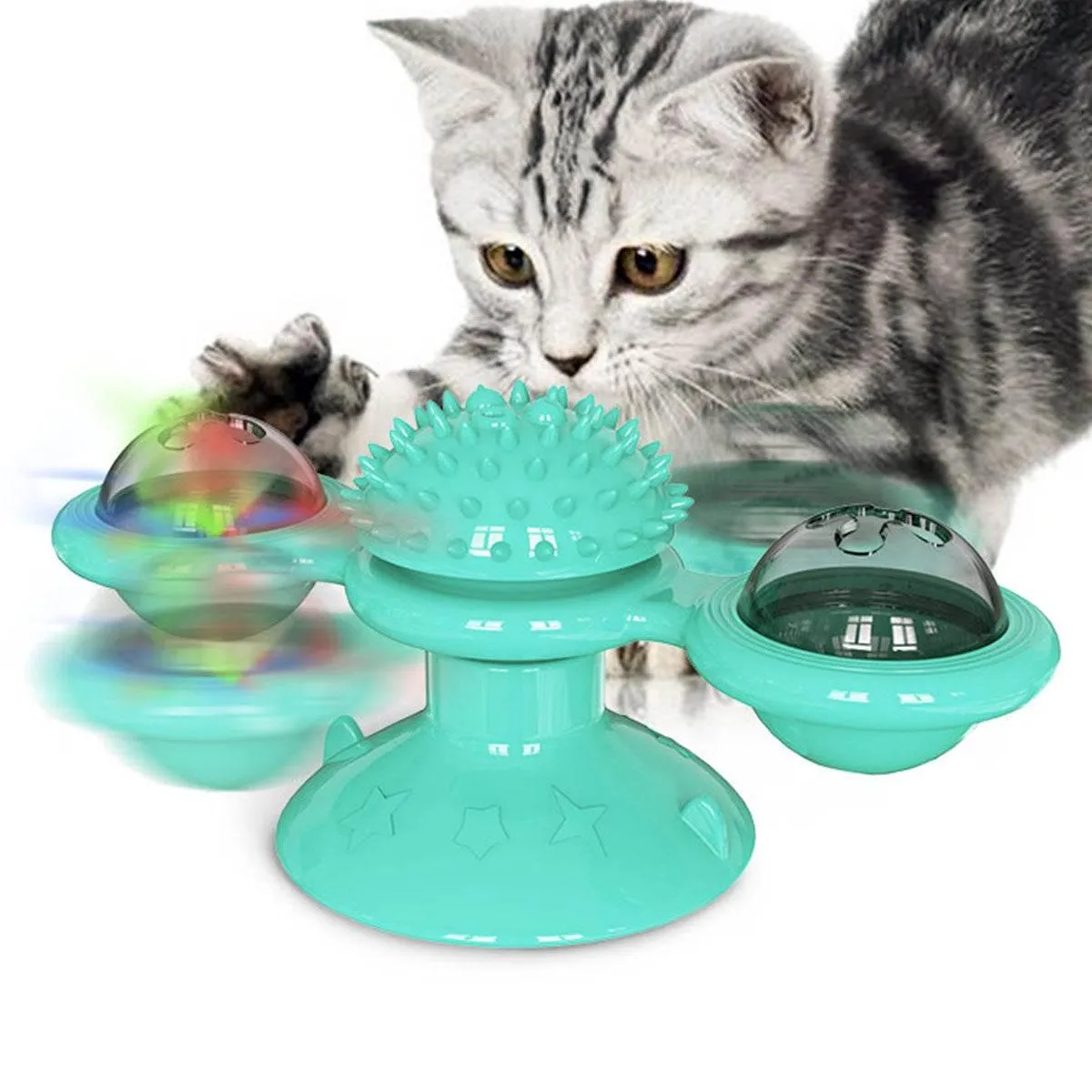 Cat Massage Windmill Toy - Interactive Rotatable Pet Plaything