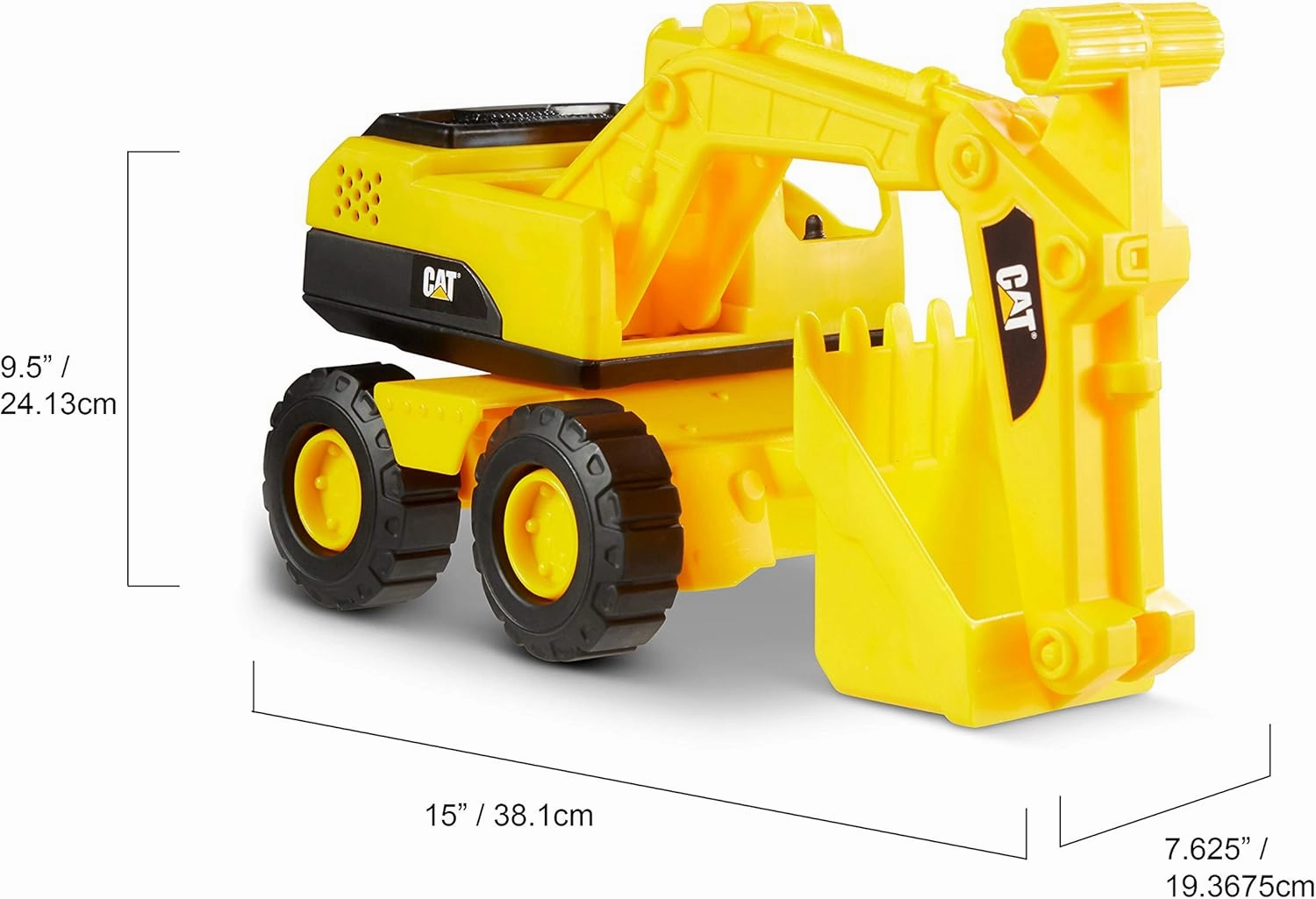 CAT Construction Toys Construction Tough Rigs 15" Dump Truck & Excavator Set Toys 2 Pack Ages 3  | Kid Powered Caterpillar Vehicle Set | Indoor or Ourdor Play | No Batteries Required